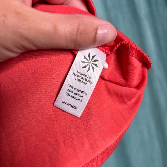 Athleta Coral Short Sleeve Lightweight Comfy Crop Top M - Picture 3 of 5